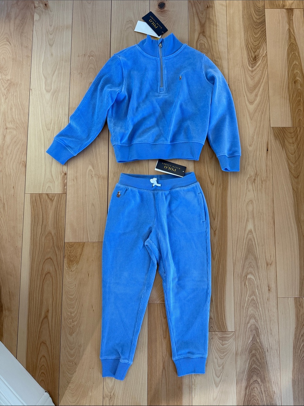 Polo by Ralph Lauren Kids Bright Blue Velvet Corduroy Set Top 5t Bottom 4T